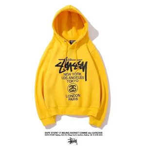 Stussy Yellow World Tour Pullover Hoodie