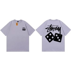 Stussy Dice Logo Graphic Lavender T-Shirt