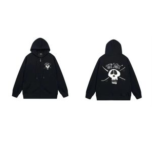 Stussy Skull Graphic Black Zip Hoodie Streetwear