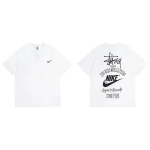 Stussy Nike White Graphic Short Sleeve T-Shirt