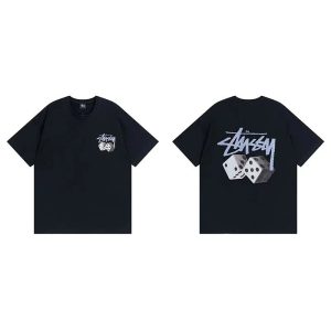 Stussy Dice Logo Black Graphic T-Shirt Streetwear