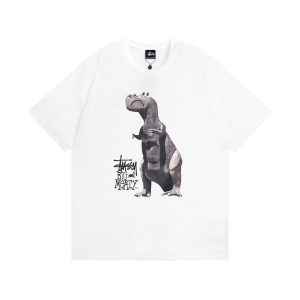 Stussy Big and Meaty Dinosaur White T-Shirt