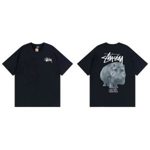 Stussy Hippo Graphic Black T-Shirt Streetwear Tee
