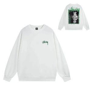 Stussy White Graphic Crewneck Sweatshirt Men’s Streetwear