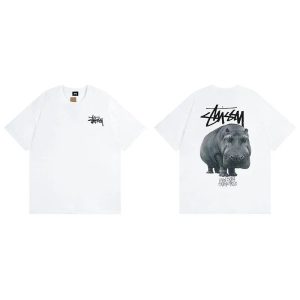Stussy Hippo Graphic White Short Sleeve T-Shirt