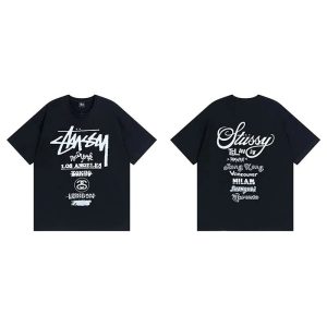 Stussy World Tour Black Graphic T-Shirt