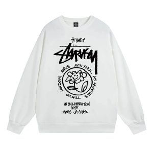 Stussy x Marc Jacobs 40th Anniversary White Sweatshirt