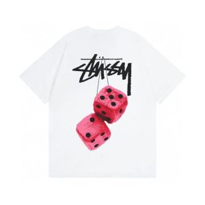Stussy Dice Graphic White Short Sleeve T-Shirt