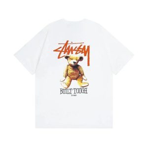 Stussy Built Tough Teddy Bear White T-Shirt