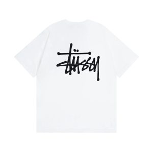 Stussy White Logo Graphic T-Shirt Streetwear Tee