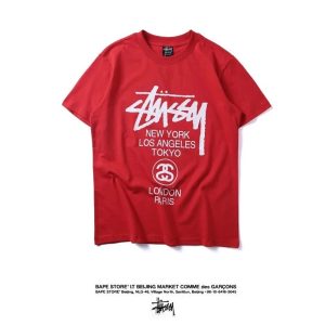 Stussy Red World Tour Logo Graphic T-Shirt