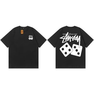 Stussy Dice Logo Black Graphic T-Shirt