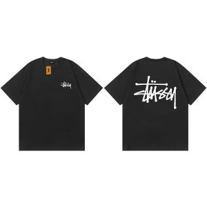 Stussy Black Logo Graphic Short Sleeve T-Shirt