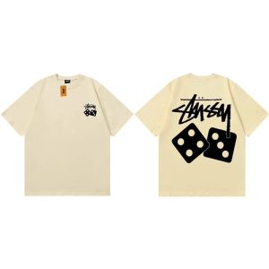 Stussy Dice Logo Graphic Cream T-Shirt