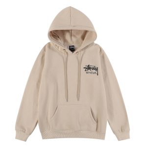 Stussy International Beige Pullover Hoodie Men’s Streetwear