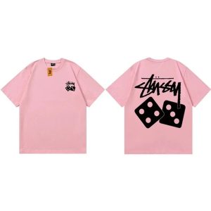 Stussy Pink Dice Graphic Short Sleeve T-Shirt