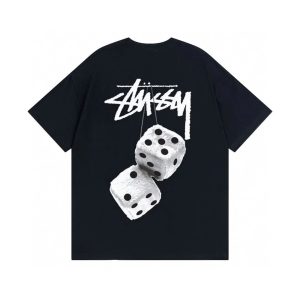 Stussy Dice Logo Black Graphic T-Shirt