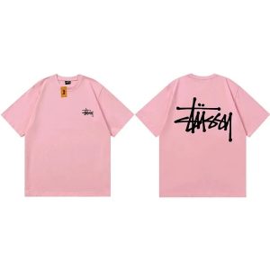 Stussy Pink Graphic Logo T-Shirt