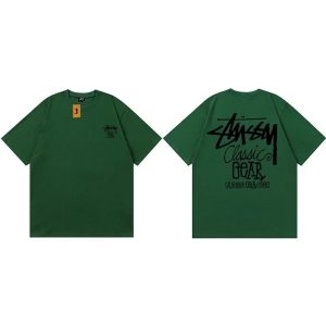 Stussy Classic Gear Green Graphic T-Shirt