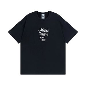Stussy x Nike World Tour Black Graphic T-Shirt