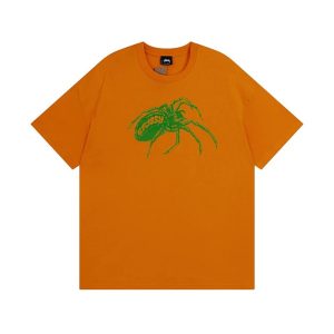 Stussy Orange Graphic Cotton T-Shirt