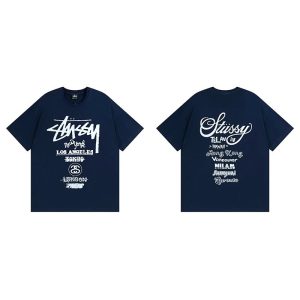 Stussy World Tour Navy Graphic T-Shirt