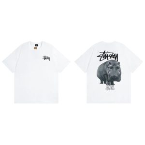 Stussy Hippo Graphic White Short Sleeve T-Shirt