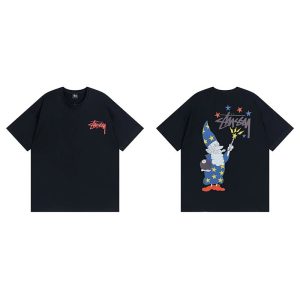 Stussy Wizard Graphic Black Short Sleeve T-Shirt