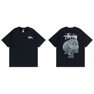 Stussy Hippo Graphic Black Short Sleeve T-Shirt