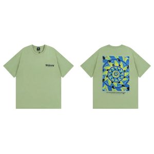 Stussy Green Graphic Back Print Short Sleeve T-Shirt