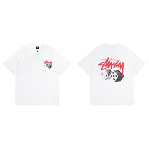 Stussy Dice Logo White Short Sleeve Graphic T-Shirt