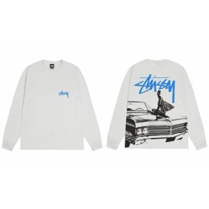 Stussy White Long Sleeve Graphic T-Shirt