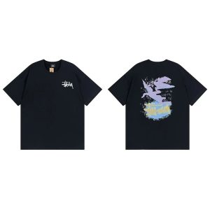 Stussy Black Graphic Logo Short Sleeve T-Shirt