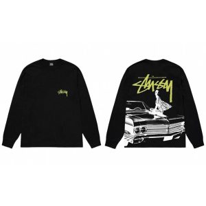 Stussy Black Long Sleeve Car Graphic T-Shirt
