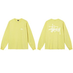 Stussy Yellow Long Sleeve Logo T-Shirt