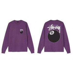 Stussy 8 Ball Purple Long Sleeve T-Shirt
