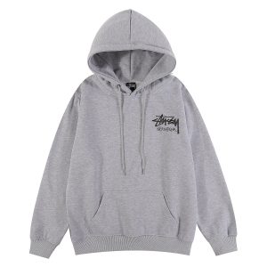 Stussy International Grey Pullover Hoodie