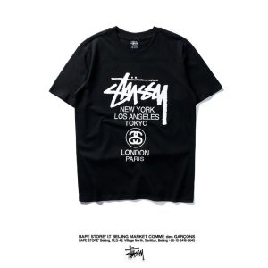 Stussy Cities Logo Black Graphic T-Shirt