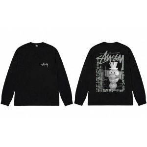 Stussy Black Graphic Long Sleeve T-Shirt