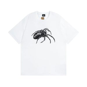 Stussy Spider Graphic White Cotton T-Shirt