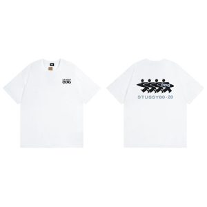 Stussy x CDG White Graphic Short Sleeve T-Shirt