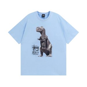 Stussy Big and Meaty Dinosaur Blue T-Shirt