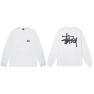 Stussy White Long Sleeve Logo T-Shirt Streetwear