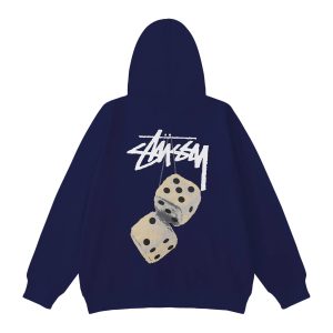 Stussy Dice Logo Navy Pullover Hoodie