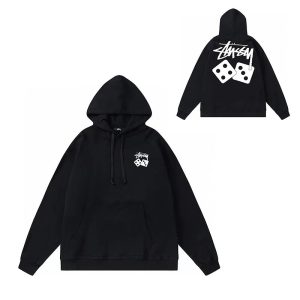 Stussy Dice Logo Black Pullover Hoodie Streetwear