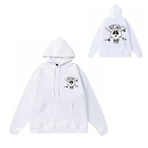 Stussy Skull Graphic White Pullover Hoodie Streetwear