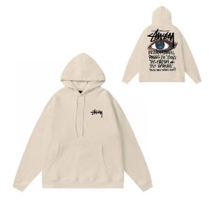 Stussy Eye Graphic Beige Pullover Hoodie