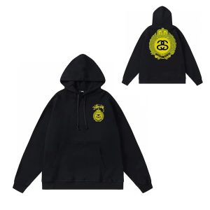 Stussy Black Crest Logo Pullover Hoodie