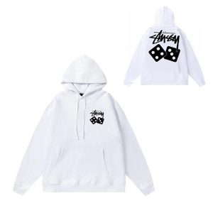 Stussy White Dice Logo Pullover Hoodie Streetwear