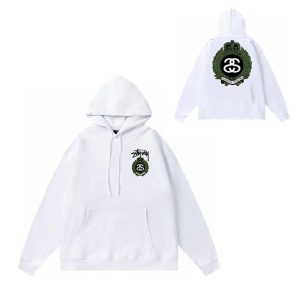 Stussy Crest Logo White Pullover Hoodie Streetwear
